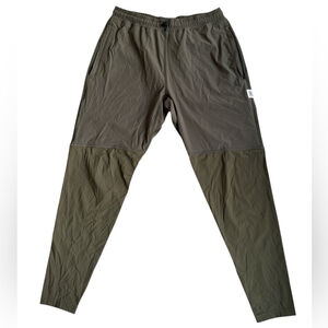 Reigning Champ Two-Tone Green Joggers Lightweight Recycled Nylon Pockets Size S